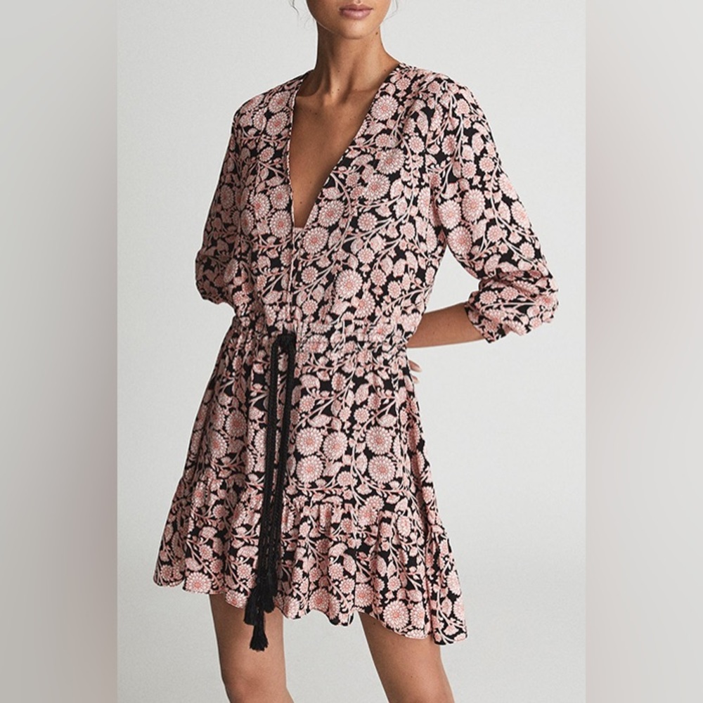 Reiss Women's January Floral Print Flippy Dress Size 4